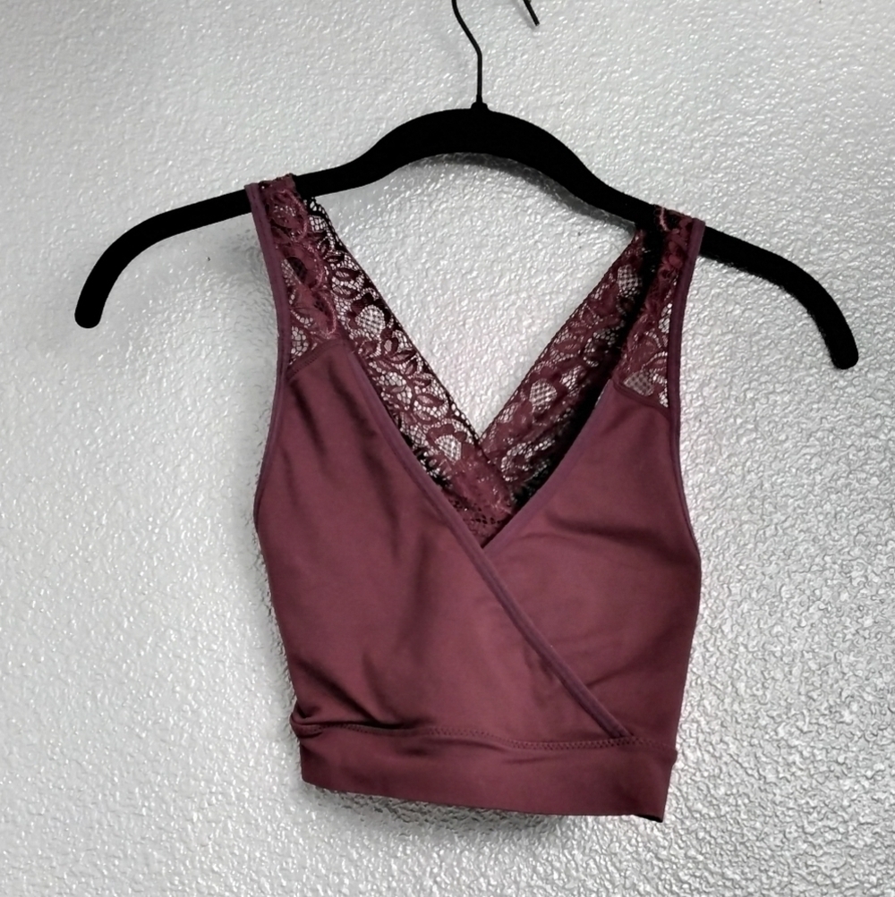 Gilligan & O'Malley Burgundy Lace Bralette Size M